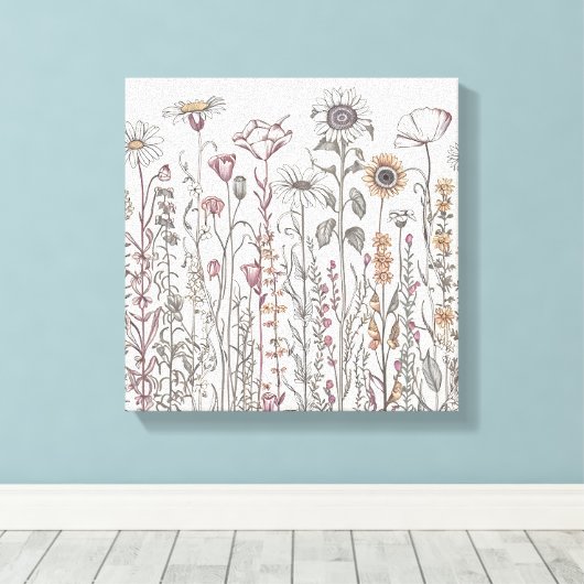Wildflower Grace Canvas Afdruk (Insitu (Houten vloer))