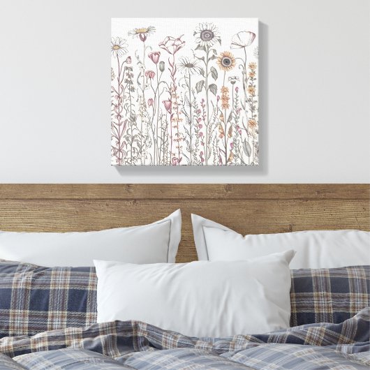 Wildflower Grace Canvas Afdruk (Insitu (Slaapkamer))