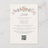 Wildflower Grace Elegant QR Code Wedding Details Informatiekaartje (Voorkant)