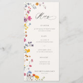 Wildflower Grace Modern Floral Elegant Wedding Menu (Voorkant)