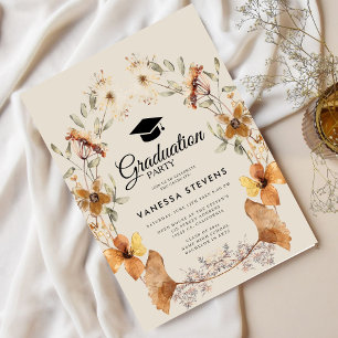 Wildflower Graduation Cap Party Kaart