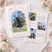 Wildflower graduation invitation kaart