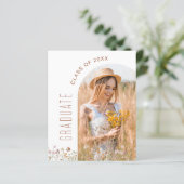 Wildflower Graduation Party Arch Foto uitnodiging (Staand voorkant)