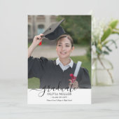 Wildflower Graduation Party Foto Aankondiging (Staand voorkant)