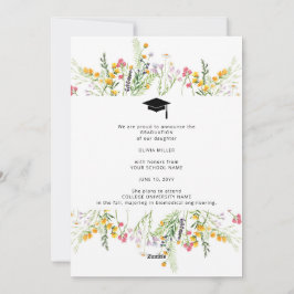 Wildflower Graduation Party Foto Aankondiging