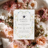 Wildflower Graduation Party Invitation Kaart