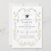 Wildflower Graduation Party Invitation Kaart (Voorkant)