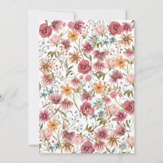 Wildflower Graduation Party Kaart (Achterkant)