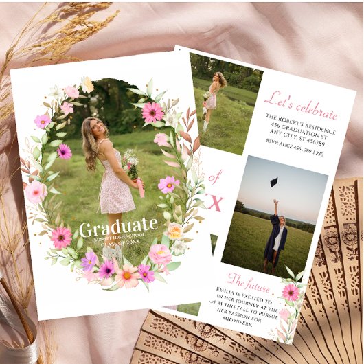 Wildflower Graduation Party photo Kaart