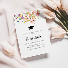 Wildflower Graduation Party Uitnodigen, Bloemen Af Kaart
