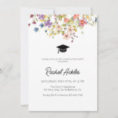 Wildflower Graduation Party Uitnodigen, Bloemen Af Kaart (Voorkant)