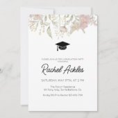 Wildflower Graduation Party Uitnodigen, Bloemen Af Kaart (Voorkant)