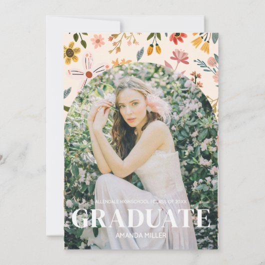 Wildflower Graduation Party Uitnodiging (Achterkant)
