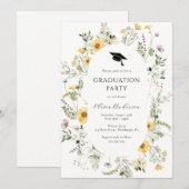 Wildflower Graduation Party Uitnodiging (Voorkant / Achterkant)