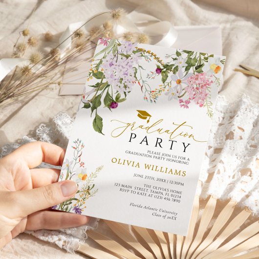 Wildflower Graduation Party Uitnodiging