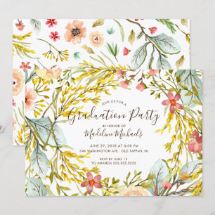Wildflower Graduation Party Uitnodiging