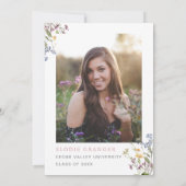 Wildflower Graduation Party Uitnodiging grillig (Achterkant)