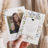Wildflower Graduation Party Uitnodiging grillig