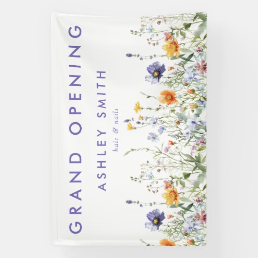 Wildflower Grand Opening Spandoek (Verticaal)