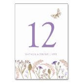 Wildflower gras waterverf herfst bruiloft paarse kaart (Achterkant)