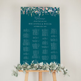 Wildflower Green Alfabetische Zitting Grafiek Poster
