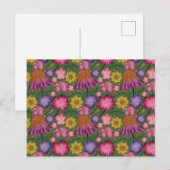 Wildflower Green Floral Pattern Briefkaart (Voorkant / Achterkant)