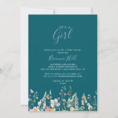 Wildflower Green Het is een meisje Baby shower Kaart (Voorkant)