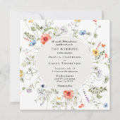 Wildflower Greenery Lijst Invitation Kaart (Voorkant)