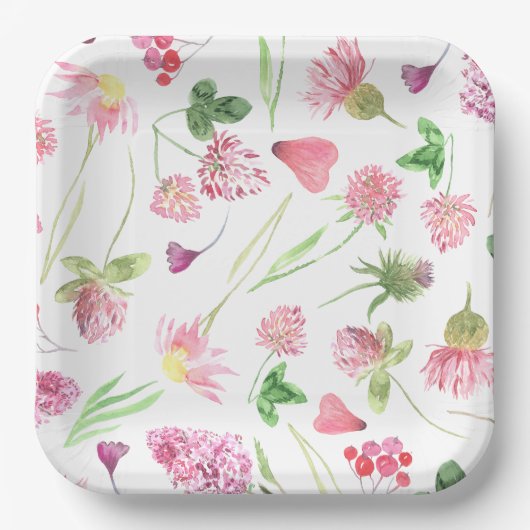 Wildflower Greenery Papieren Bordje (Voorkant)