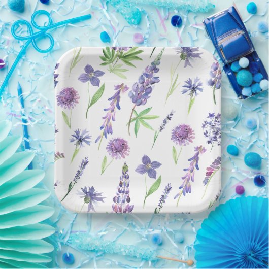 Wildflower Greenery Papieren Bordje (Feest)