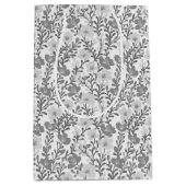 Wildflower Grey Blooms Floral Baby shower Custom Medium Cadeauzakje (Voorkant)