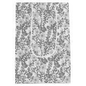 Wildflower Grey Blooms Floral Baby shower Custom Medium Cadeauzakje (Achterkant)