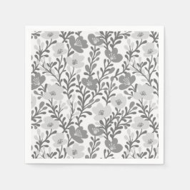Wildflower Grey Blooms Floral Baby shower Custom Servet