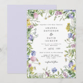 Wildflower grillige tuin Boho rustieke bruiloft in Kaart (Voorkant / Achterkant)