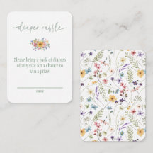 Wildflower Groen Baby shower Luier Raffle Kaart