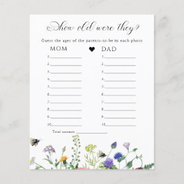 Wildflower groen Baby shower spel