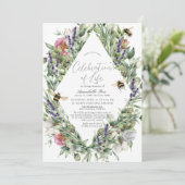 Wildflower groen bij begrafenis gedenkteken kaart (Staand voorkant)