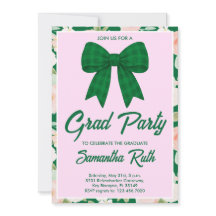 Wildflower Groene Gingham Strik Diploma Feest