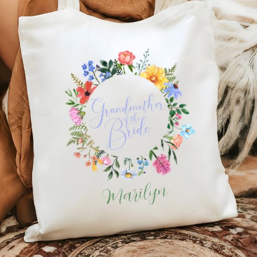 Wildflower Grootmoeder van de bruid bruiloft Tote Bag