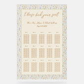 Wildflower Grote bruiloft Acryl Zitting Grafiek Bord (Voorkant)