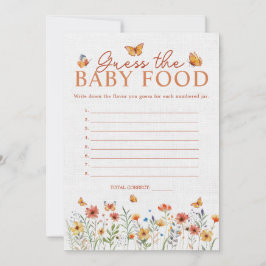 Wildflower Guess Baby Food Baby shower Game Kaart