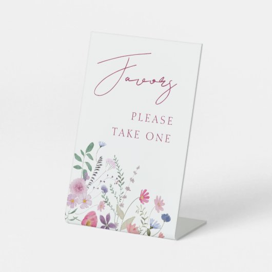 Wildflower gunsten voetstuk teken reclamebord met voetstuk (Voorkant)