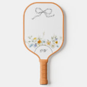 Wildflower Hand getrokken boog bloemige Initialen  Pickleball Paddle (Voorkant)