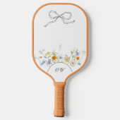 Wildflower Hand getrokken boog bloemige Initialen  Pickleball Paddle (Achterkant)