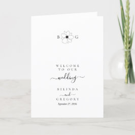 Wildflower Hand-getrokken bruiloft Orde van Servic Programma