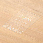 Wildflower Hand getrokken Vrijgezellenfeest Elegan Acryl Uitnodigingen (Laagn)