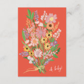 Wildflower Handbeschilderd Aangepast Baby shower Informatiekaartje (Voorkant)
