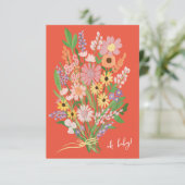 Wildflower Handbeschilderd Aangepast Baby shower Informatiekaartje (Staand voorkant)