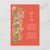 Wildflower Handbeschilderd Aangepast Baby shower Informatiekaartje (Achterkant)