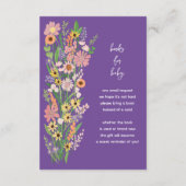 Wildflower Handbeschilderd Aangepast Baby shower Informatiekaartje (Achterkant)